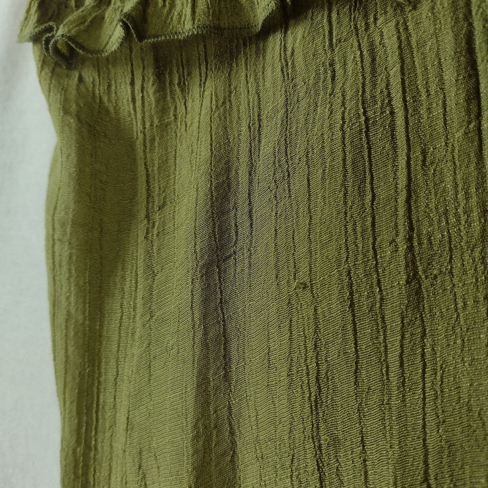 Fashion Nova Gianna Gauze Wide Leg Halter Jumpsuit Olive Green Size XL - Picture 8 of 16